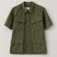 Vintage US Army Jungle Fatigue Shirt OG-107 Ripstop Small Short Vietnam Era