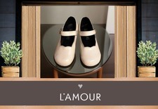 Girls NWB Lamour Patent Leather Mary Jane Shoes Flats Cream Toddler 6 M