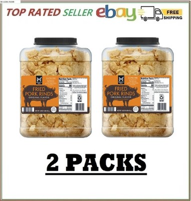 2 PACK Member'S Mark Original Fried Pork Rinds 16 Oz. FREE SHIPPING