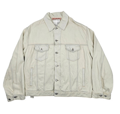 Acne Studios Robert U Mens Light Blue Ecru Oversized Denim Jacket Size M NWT