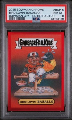 2025 Bowman Chrome Bird Lovin Basallo GPK Red Refractor /5 PSA 8 Orioles SSP