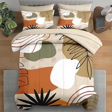 Comforter Set Size, Leaves Flower Summer 5 Pcs Bedding Twin Bohemian Style 2