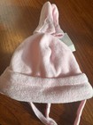 Baby Girl Soft Pink Bunny Hat with Ear Flaps, Ties, Matching Mitten Nolan Gloves — photo 10