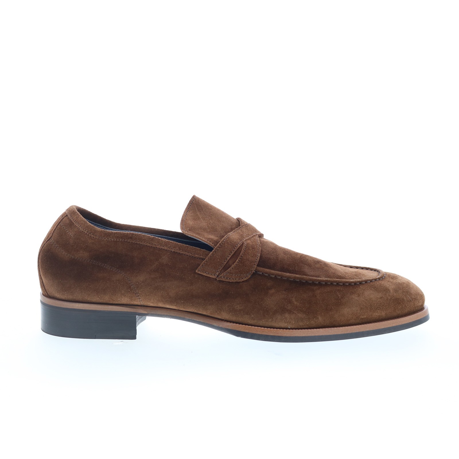 Di Bianco Firenze Mens Brown Suede Slip On Loafers - Slip Ons Penny Shoes 95 27690₽