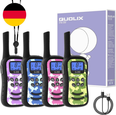 QUOLIX Wiederaufladbare Kinder Funkgeräte Für Jungen Mädchen 3-12 Jahre | 3KM Re