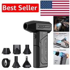 130000RPM Cordless Air Duster with LED Light - Rechargeable  Portable Cleaning