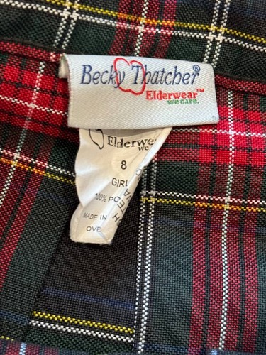 Becky Thatcher Plaid Pleated Uniform Skirt Girls Size 8 Excellent Pre-Owned Cond - Picture 5 of 6