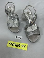 Womans Excellent Nina Strappy Slingback Slip On Dress Sandals 8 M Silver