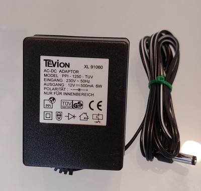Netzteil AC Adapter Tevion 12V/500mA Model: PPI-1250-TUV gebraucht.