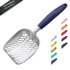 WePet Cat Litter Scoop, Aluminum Alloy Sifter, Kitty Metal Medium, 01 Blue