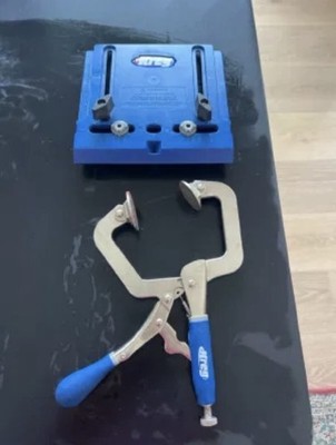 Kreg KHI-PULL Cabinet Hardware Jig + Face Clamp Woodworking Set Used