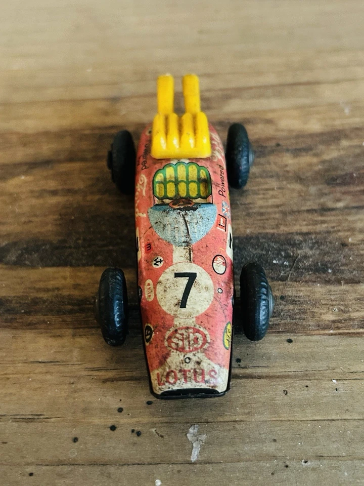 Coche de carreras Ford Lotus Shackman NY Japón vintage años 60 litografía de hojalata motorizado cuerda Foto 3 de 4