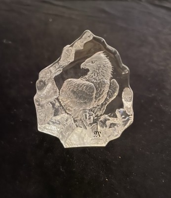 Mats Jonasson Glasskulptur Adler, Schweden, Briefbeschwerer