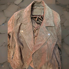 BlankNYC Brown Suede Leather Moto Jacket Zip Biker Cropped Size Small