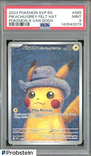 2023 Pokemon SVP EN Pokemon X Van Gogh #085 Pikachu with Grey Felt Hat PSA 9
