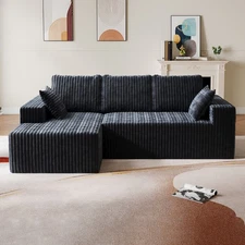 Free Combination Boneless Sofa Bed L-shaped Couch 94.49" Modular Floor Sectional
