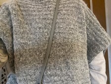 ❤️NEU! LANA GROSSA Poncho Überwurf breiter Schal Wolle +Mohair Handmade! L - XXL