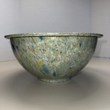 Vintage TEXAS WARE #125 Melmac Splatter Confetti Green Multicolor Mixing Bowl