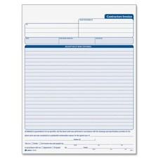 Adams TC8122 Contractors Invoice Book 50 Shee...