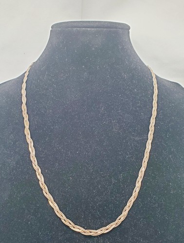 Long 24.5" 5mm Italian Solid 925 Sterling Silver Triple Strand Woven Necklace - Picture 2 of 14
