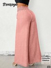 High-Waist Wide Leg Palazzo Pants – Emerald tan  Flowy Lounge Trousers — photo 4