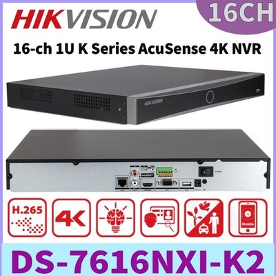 Hikvision AI DS-7616NXI-K2 AcuSense 4K 12MP 16CH 2SATA Netzwerk Video Recorder