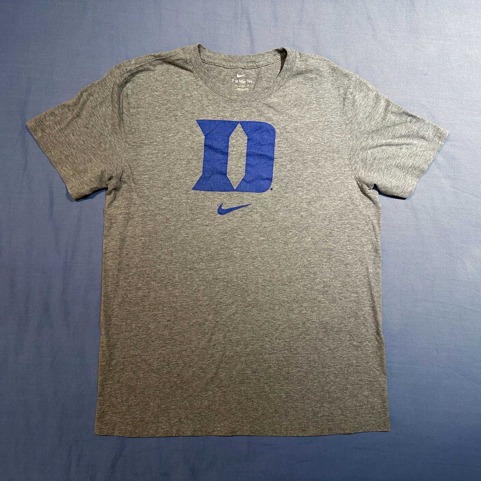 Duke University Blue Devils Iron D The Nike Tee Grey T-Shirt Medium