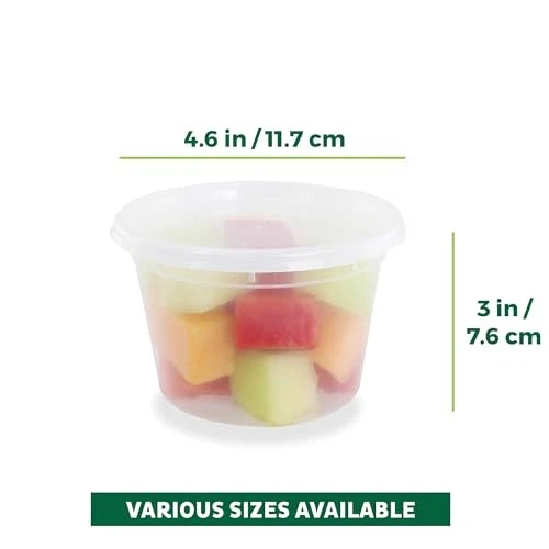 16 oz Deli Food Storage Containers, 50-Set, Stackable & Microwave Safe - Image 3 of 4
