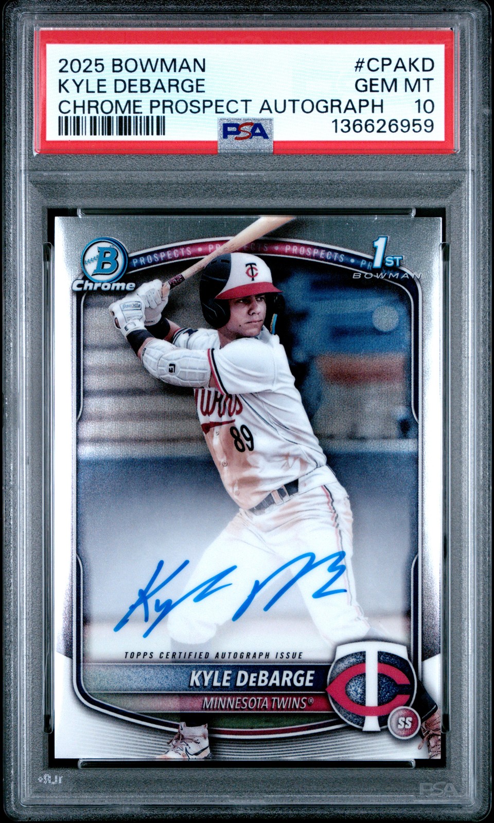 2025 BOWMAN CHROME PRSPCT AUTOS #CPAKD KYLE DEBARGE PSA 10