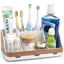 Bathroom Countertop Organizer Detachable 7 Slots Kids Electric Toothbrush And To