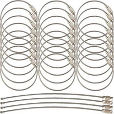 50PCS Stainless Steel Wire Keychains Cable, Key Rings, Heavy Duty Silver 