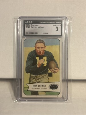 1954 Bowman Johnny Latter 128 Rookie Card RC CGC 3 Very Good CLEAN Regrade?? 