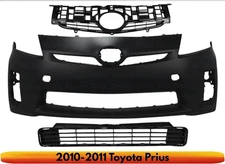 Front Bumper Cover Fascia & Grille Assembly Kit For 2010-2011 Toyota Prius