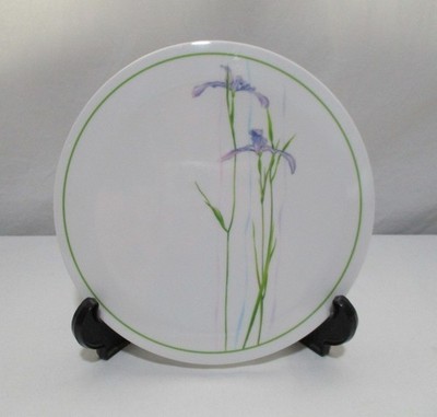 Vintage Corelle Shadow Iris Reston Lloyd melamine round plastic footed trivet