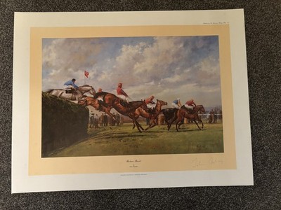 ''Bechers Brook'' By Alan Fearnley Print Signed By John Oaksey 