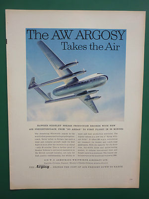 2/1959 PUB ARMSTRONG WHITWORTH AIRCRAFT AW ARGOSY FLUGZEUG ORIGINAL ANZEIGE