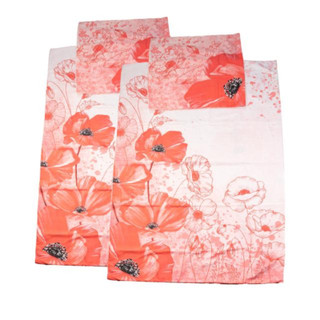 MIKROFASER BETTWÄSCHE 4 TLG. "MOHNBLUMEN" 135X200 CM 80 x 80 CM SCHMUCKJAGD