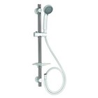 Croydex Three Function Shower Set includes Handset Hose Riser Rail White Chrome