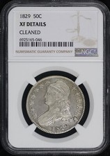 1829/7 Capped Bust Half Dollar NGC XF Details Cleaned