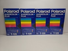 New Lot of 4-Poloroid T-120 Supercolor Plus VHS Blank Recording Tapes SEALED