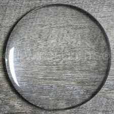 3" Round Glass Cabochons - 2 Pack - Clear Magnifying Glass Dome Cabs - 3 Inch