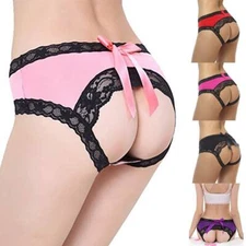 Womens Open Butt Open Back Panties Crotchless Knickers Thong Briefs Underwear.