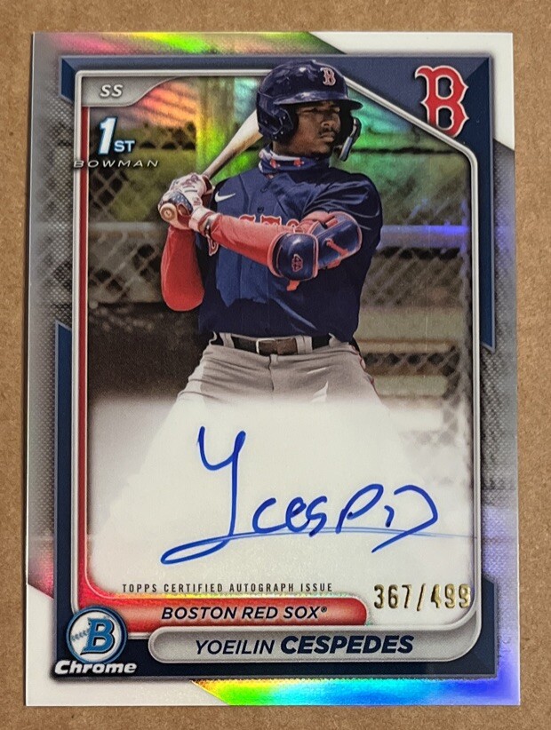 Yoeilin Cespedes 2024 Bowman Chrome 1st REFRACTOR AUTO #367/499 Red Sox