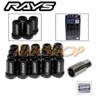 VOLK RACING RAYS STRAIGHT L42 DURA WHEELS LOCK LUG NUTS 14X1.5 M14 RIM BLACK