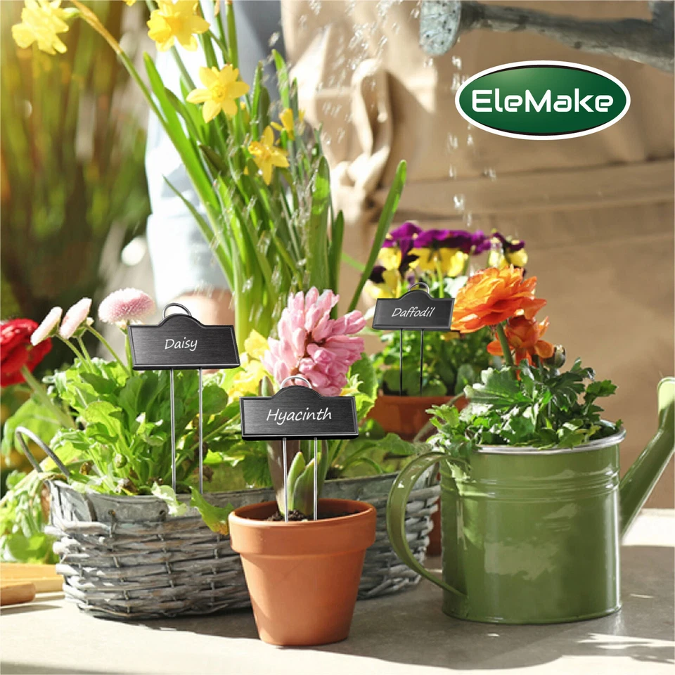 25 piezas etiquetas metálicas para plantas marcadores de jardín impermeables plantas verduras hierbas etiquetas Foto 4 de 4