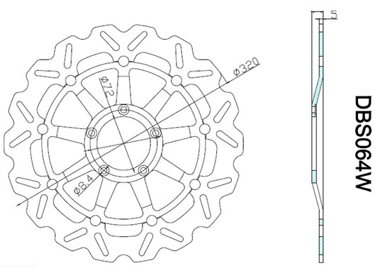 Front Brake Disc Rotor For DUCATI 749 999R/S 03-06 848 08-11 MONSTER S4R/S 07-08 - Изображение 4 из 4