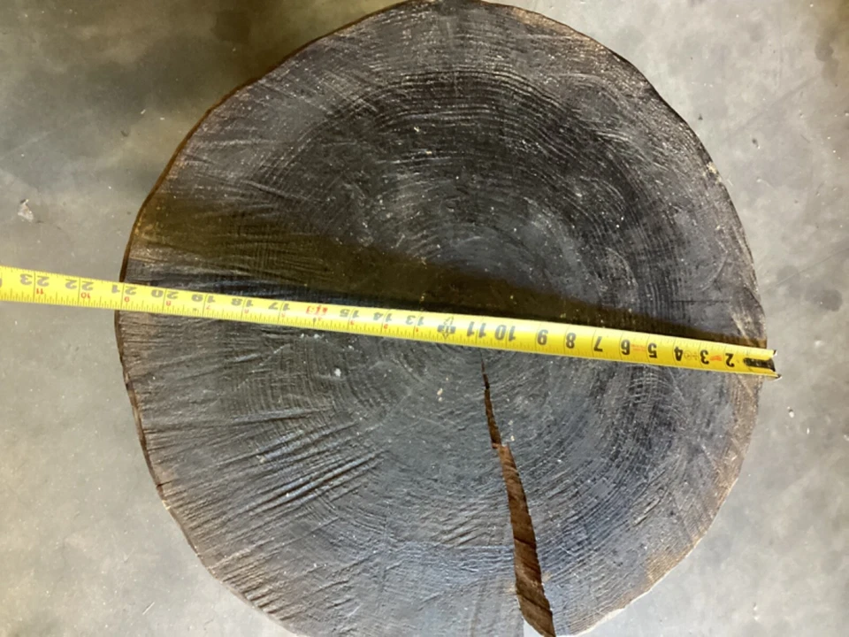 "Mesa de centro/extremo de tronco de árbol de madera natural 14"" de alto x 21"" redonda" Foto 4 de 4