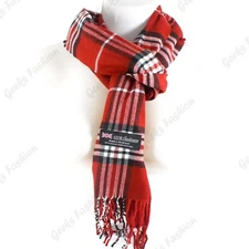Women Men 100% CASHMERE Scarf Solid Plaid Wool SCOTLAND High Quality Winter