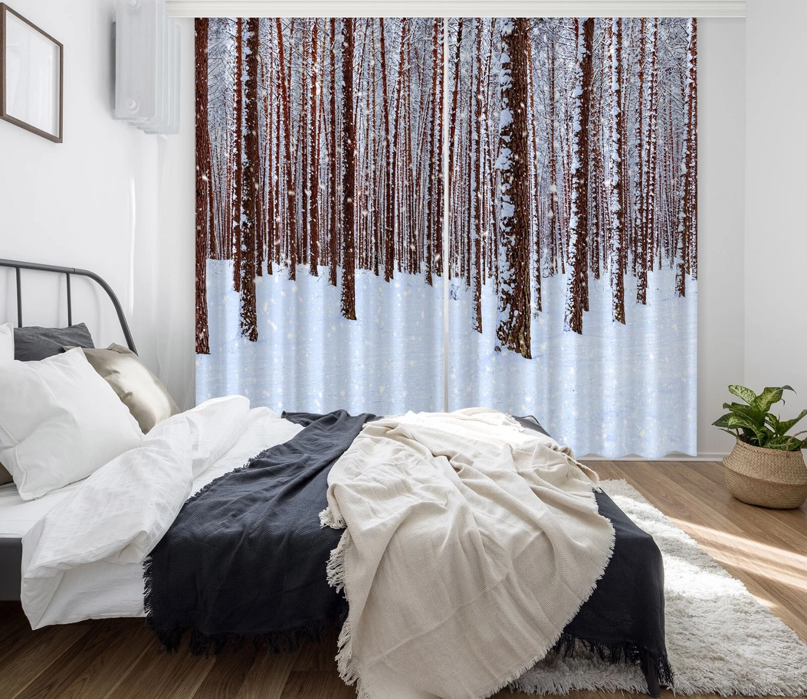 3D Snowy Forest ZHUC5012 Photo Curtain Window Blockout Fabric Vera 2023
