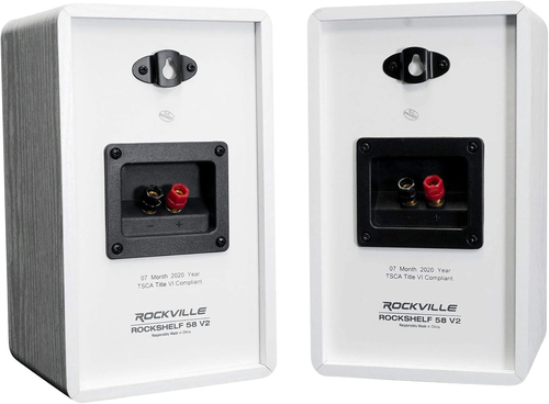 2 Rockshelf 58W 360W White 5.25" Home Theater Bookshelf Speakers/8 Ohm - Picture 5 of 9